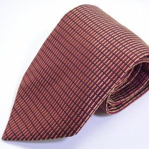 Burberry London Red Orange Mens 100% Silk Necktie